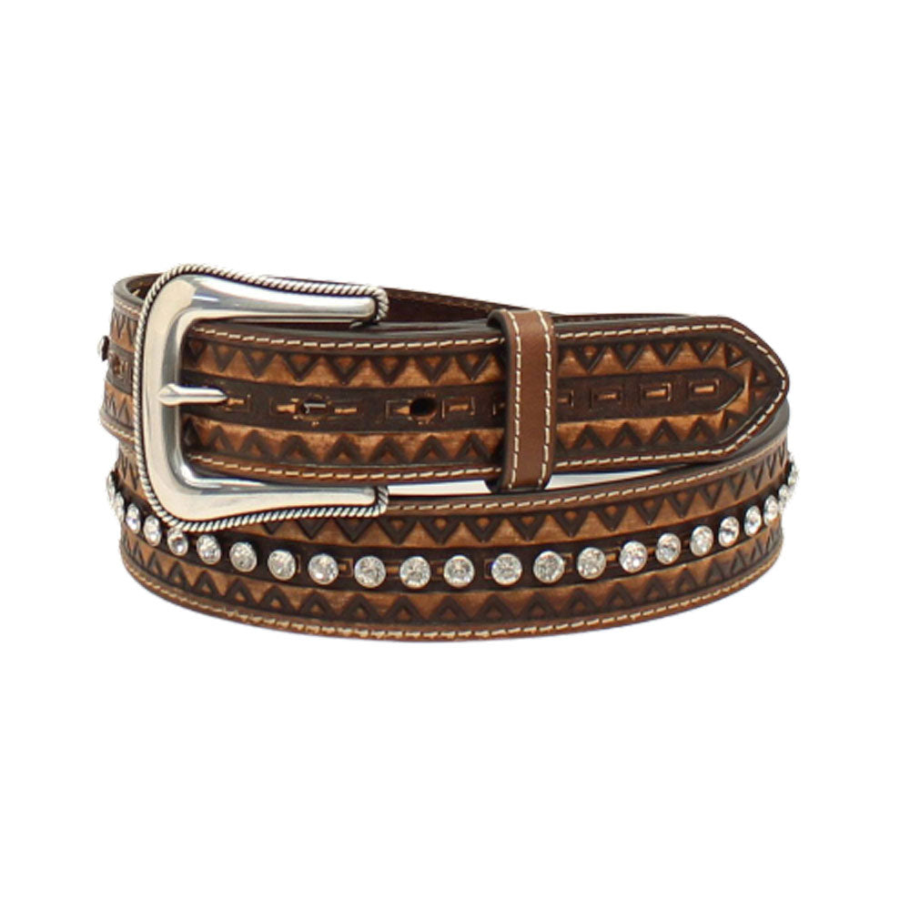 A1532802 Ariat Women's Brown Zig Zag Edge Leather Belt