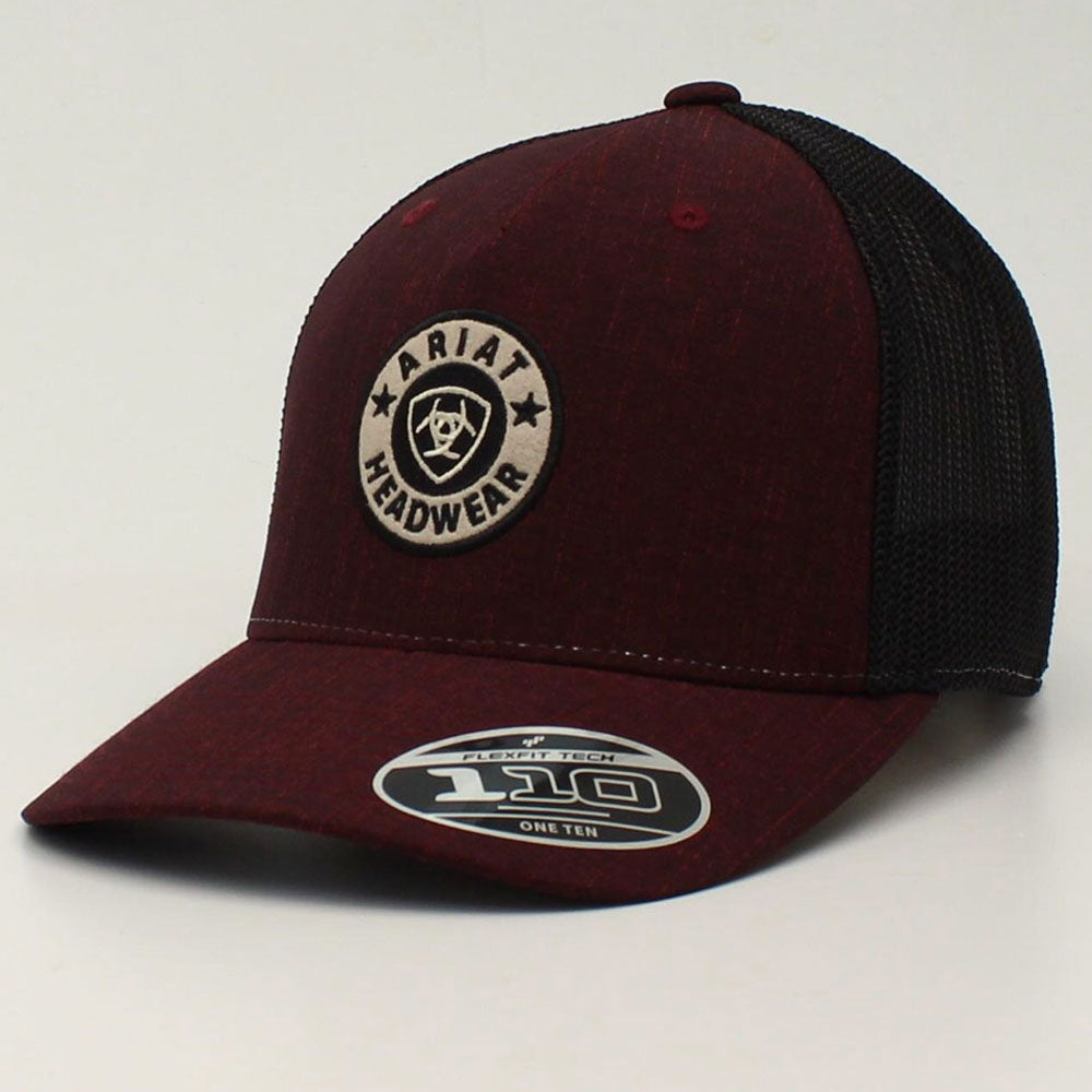 A300012855 Ariat Men's Wine Snap Back FlexFit 110 Logo Cap
