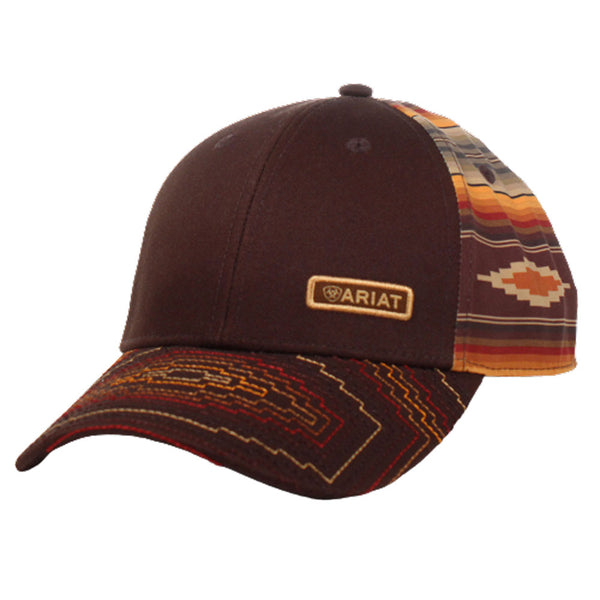A300062502 Ariat Ladies Ball Cap - Brown with Southwest Print
