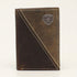 A3544602 Ariat Men's Trifold Diagonal Shield Wallet w/ Concho Brown