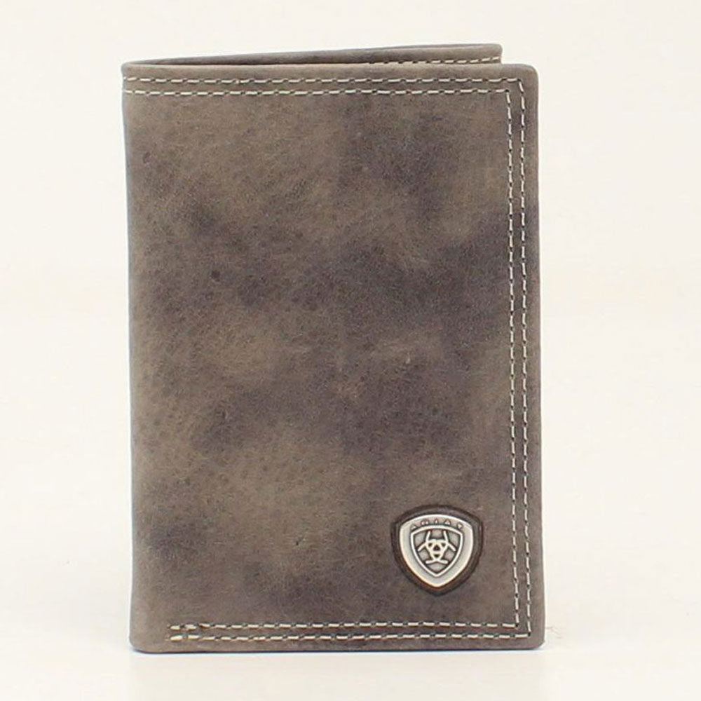 A3544906 Ariat Trifold Shield Concho Wallet Grey