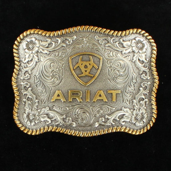 A37007 Ariat Antique Silver and Gold Oval Belt Buckle