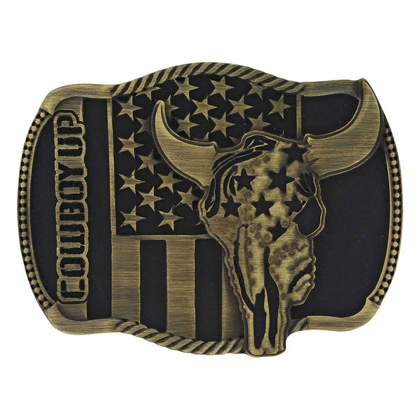 A713C Montana Silversmith Cowboy Up Strength in Heritage Attitude Buckle