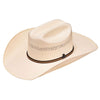 A73216 Ariat 10X American Straw Hat with Fancy Leather Hatband- Ivory