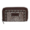 A770011634 Ariat Rori Tooled Wallet with Buckstitch Lacing