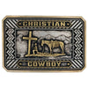 A898 Montana Silversmiths Beaming Christian Cowboy Attitude Belt Buckle