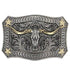 A935 Montana Silversmiths Longhorn Crest Filigree Attitude Belt Buckle