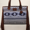 A770008902 Ariat Madison Concealed Carry Tote Purse Blue Woven with Fringe