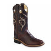 BSC1807 Old West Kids' Brown Swirl Western Cowboy Boots