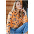 CTW7383003 Cruel Women's Long Sleeve Orange Black Print Western Snap Shirt