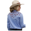 CTW7433001 Cruel Girl Women's Long Sleeve Western Snap Shirt - Blue