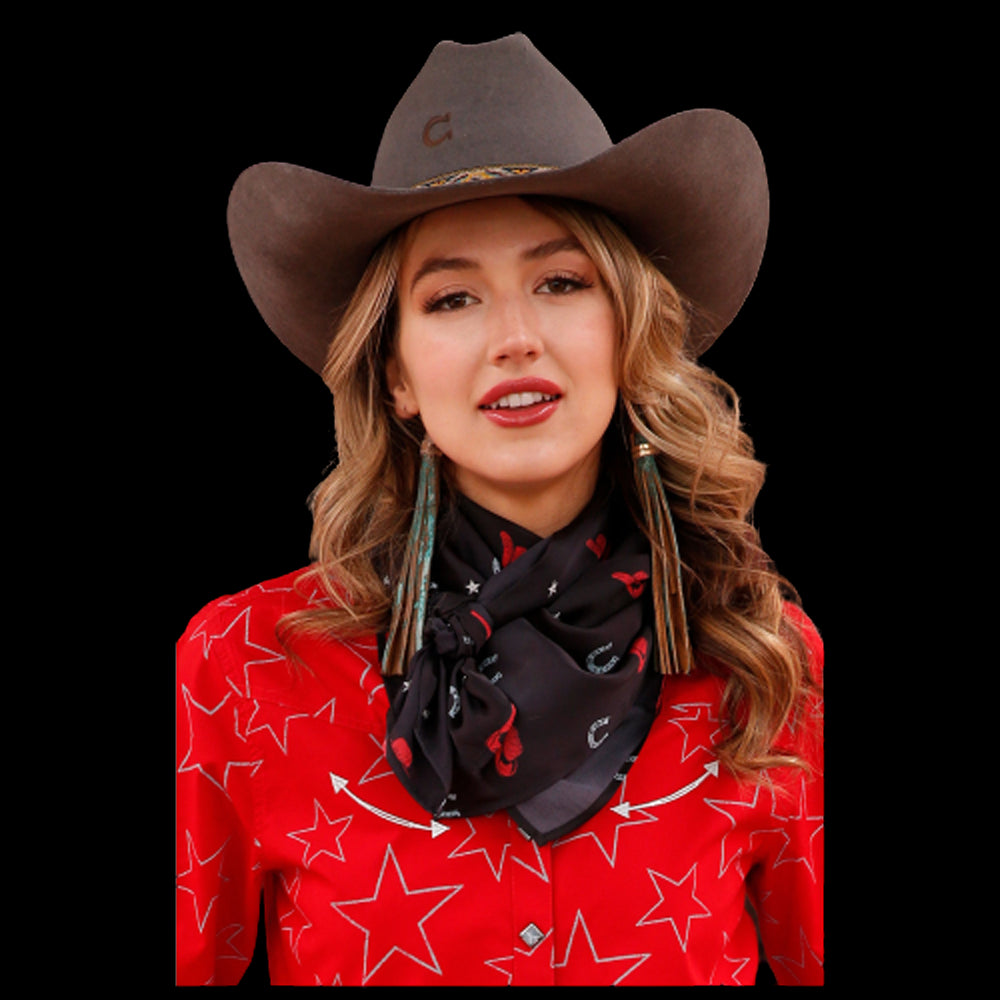 CXX7207018 Cruel Denim Women's Wild Rag - Black Western Print