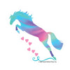 Colorful Jumper & Hearts Horse Magnet