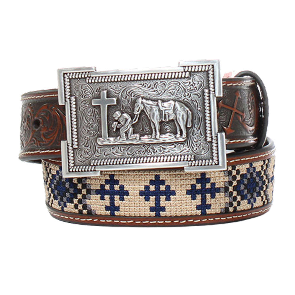 D120002402 3D Childrens Aztec Embroidery with Navy and Square Belt