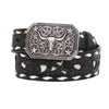 D120002501 3D Boys Belt Bucklace with Square Steer Buckle Western Black