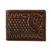 D250004502 3D Bifold Wallet Floral Basketweave - Brown