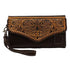 D330001908 Angel Ranch Angora Collection Tooled Flap Tan Clutch Wallet