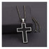 D47007 Silver Strike Men's Gunmetal Cross Necklace