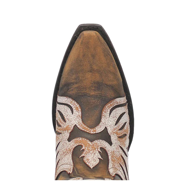 DP4359 Dan Post Women's Ndulgence Snip Toe Brown Leather Western Cowboy Boots