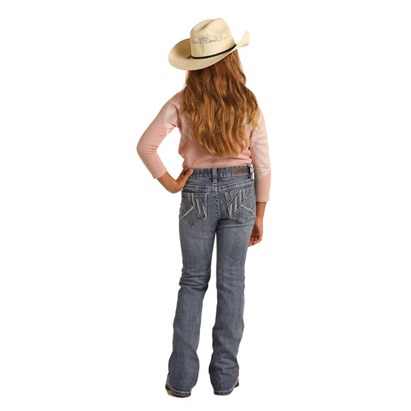 G5-3711 Rock & Roll Girls Boot Cut Jeans - Sparkle pockets