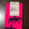 Leon James English Horse and Rider Pink Crew Socks - Made in USA