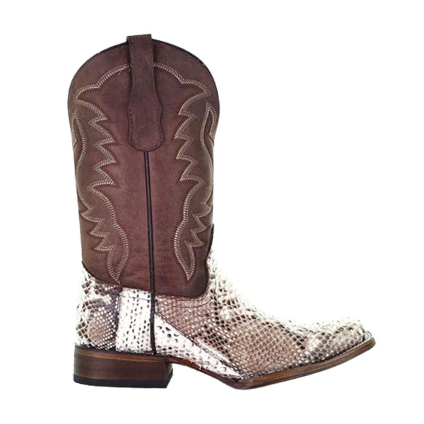 L5740 Circle G by Corral Men's Natural Brown Python Wide Square Toe Western Boots