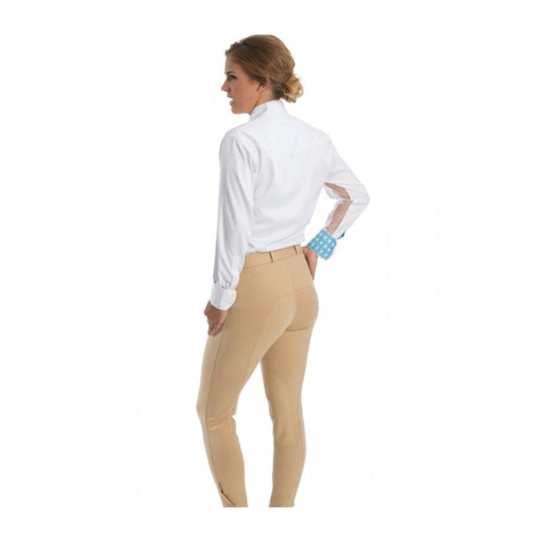 646518 Royal Highness Ladies Euro Seat Low Rise Cotton Knee Patch Tan Breeches