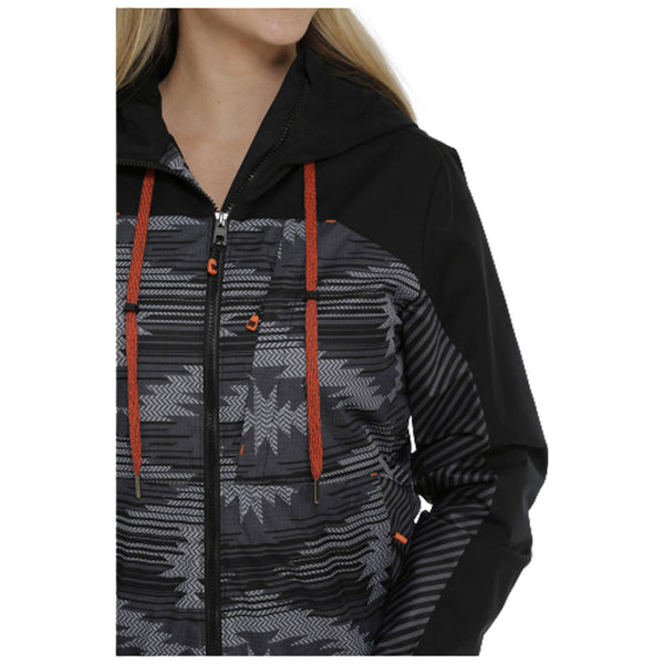 MAJ9846001 Cinch Women's Ski Coat- Black with Aztec Print