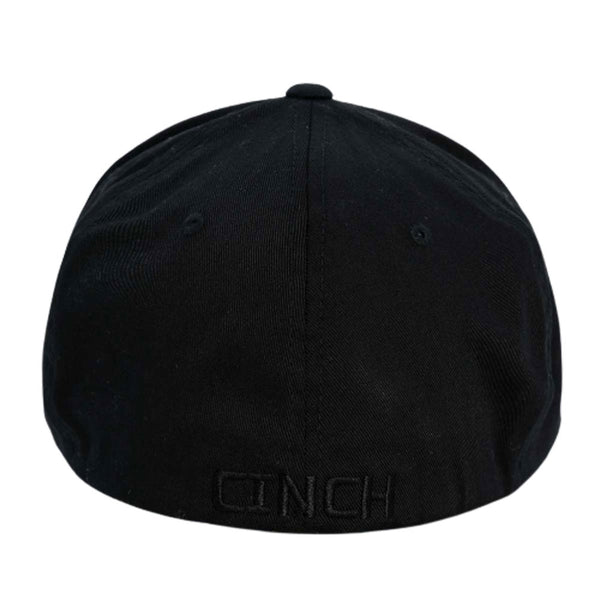 MCC0627765 Cinch Men's Fitted Black with Flag Logo Baseball Cap