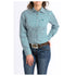 MSW9164088 Cinch Women's Long Sleeve Button Down Tencel Shirt - Teal Stripe