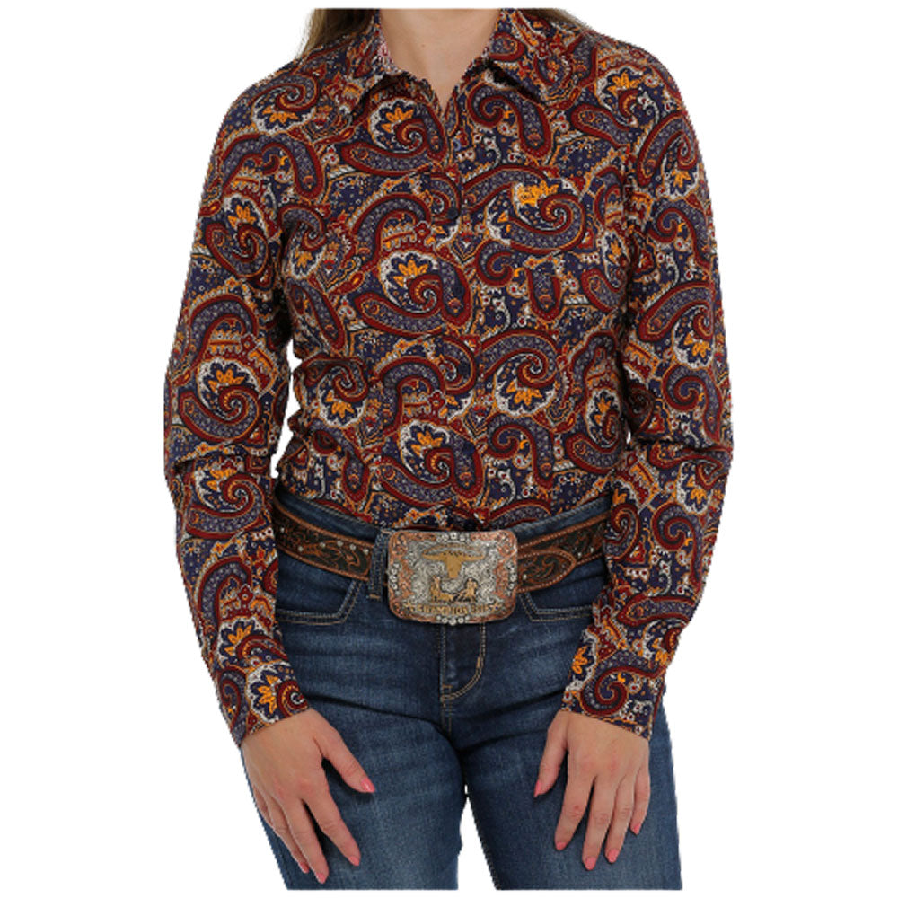 MSW9164189 Cinch Women's Long Sleeve Button Shirt - Multi-Colored Paisley