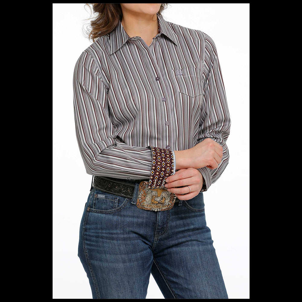 MSW9164193 Cinch Women's Long Sleeve Striped Western Shirt