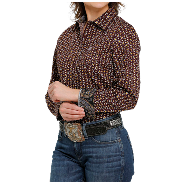 MSW9164194 Cinch Women's Long Sleeve Geometric Print Western Shirt