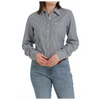 MSW9164196 Cinch Women's Long Sleeve Striped Button Shirt -Blue & White