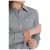 MSW9164196 Cinch Women's Long Sleeve Striped Button Shirt -Blue & White