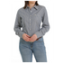 MSW9164196 Cinch Women's Long Sleeve Striped Button Shirt -Blue & White