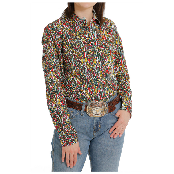 MSW9165031 Cinch Women's Long Sleeve Paisley Western Button Shirt - Multicolor