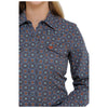 MSW9201035 Cinch Women's Long Sleeve Button Shirt - Blue Print
