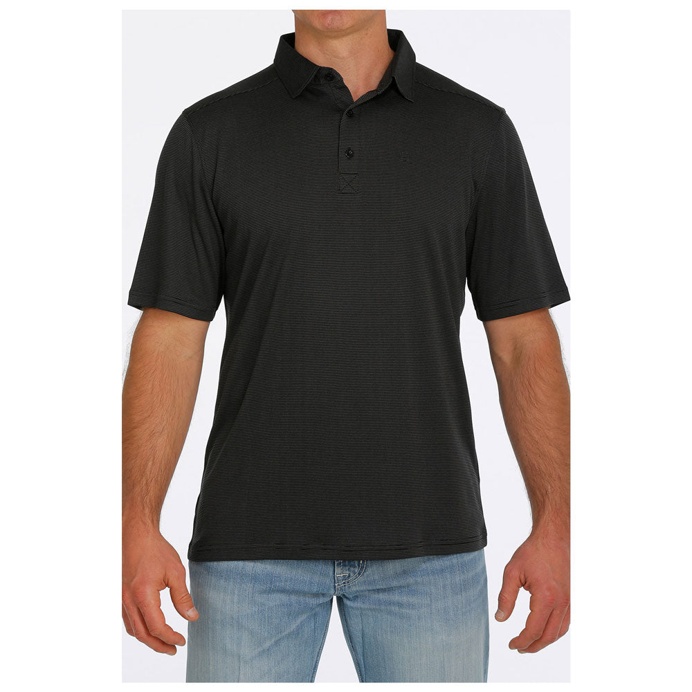 MTK1863017 Cinch Men's Arenaflex Short Sleeve Polo Shirt - Black