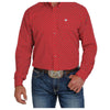 MTW1105202 Cinch Men's Red Medallion Print Long Sleeve Button Down Shirt