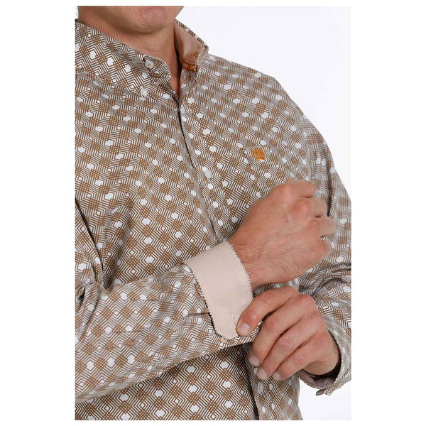 MTW1105256 Cinch Men's Buttondown Long Sleeve Western Shirt - Grey Geometric
