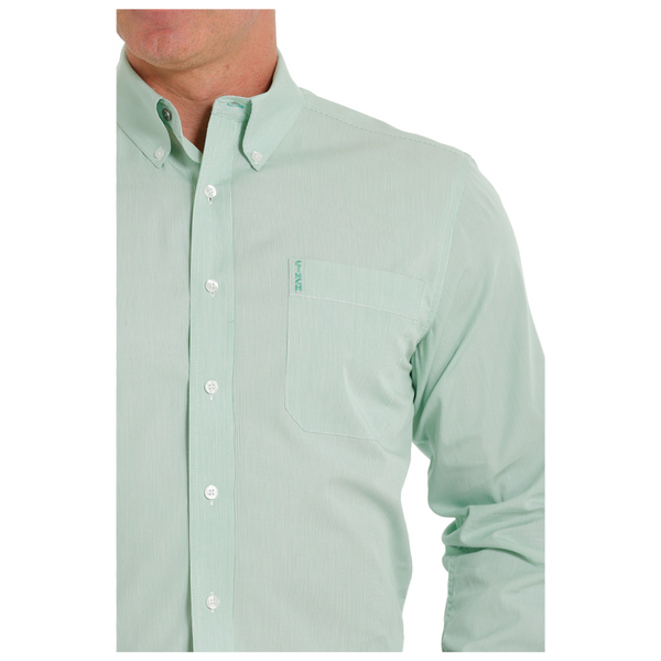 MTW1347071 Cinch Men's Green Stripe Modern Fit Western Buttondown Shirt