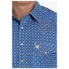 MTW1682039 Cinch Men's Blue Geometric Print Long Sleeve Western Snap Shirt