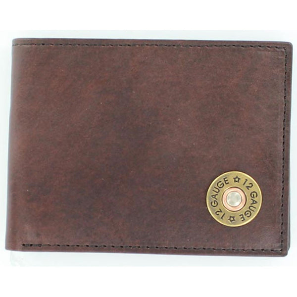 N5429802 Nocona Men's Outdoor Leather Bi-Fold Wallet Brown