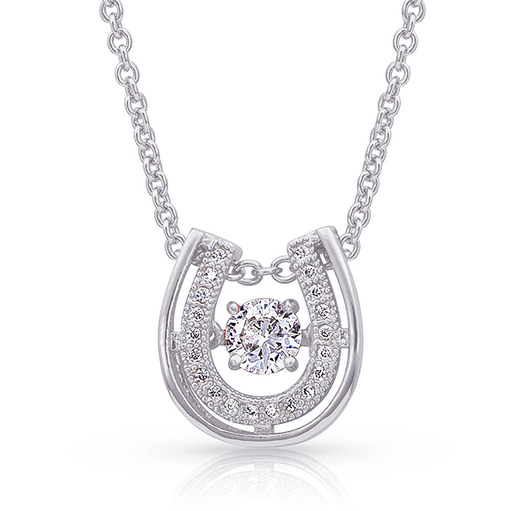 NC3867 Montana Silversmiths Dancing with Luck Horseshoe Necklace