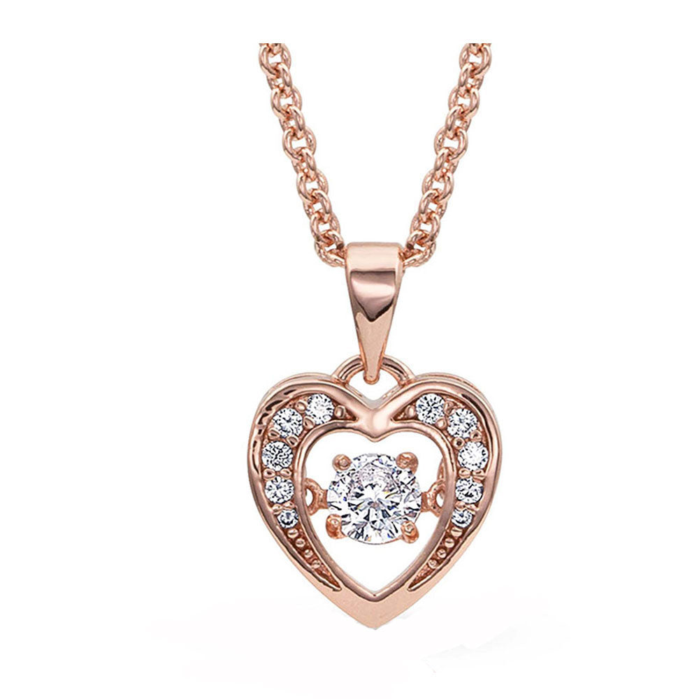 NC3868RG Montana Silversmiths Let's Dance A Little Dance Rose Gold Heart Necklace