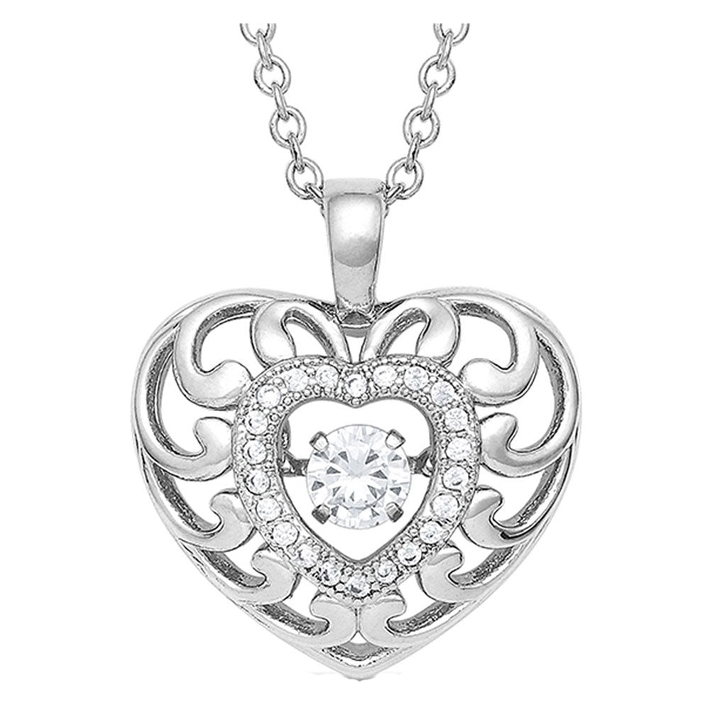 NC4760 Montana Silversmiths Waves Of Love Heart Necklace