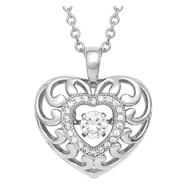 NC4760 Montana Silversmiths Waves Of Love Heart Necklace