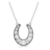 NC5350 Montana Silversmiths Intentional Luck Crystal Horseshoe Necklace