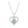 NC5368 Montana Silversmiths Angel Heart Crystal Turquoise Necklace